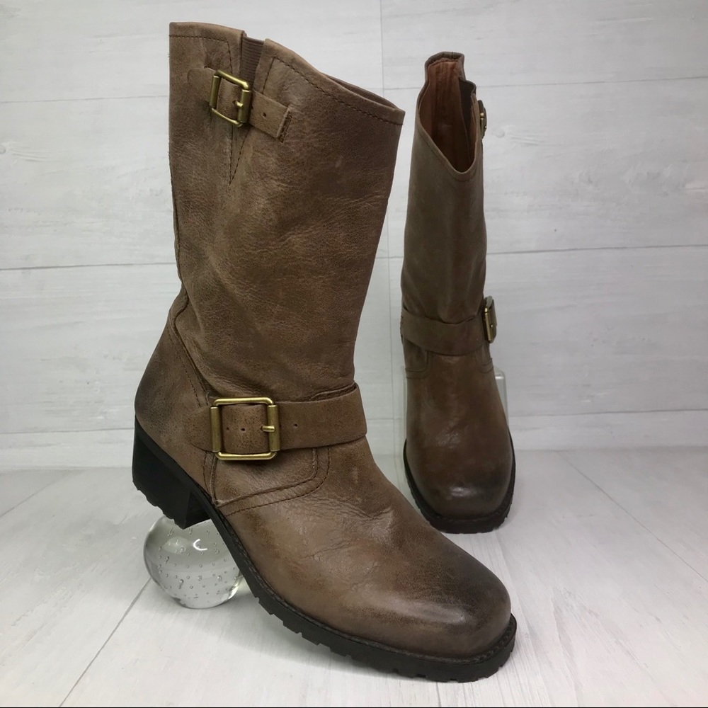 Lucky Brand Aaid Leather Mid-Calf Boots Size 8 M